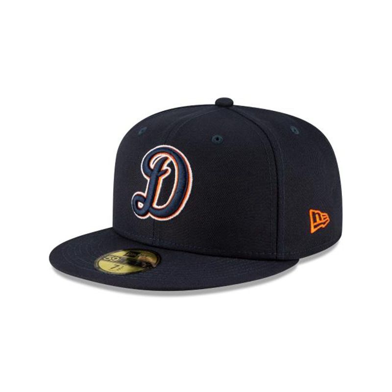 MLB Detroit Tigers Ligature 59Fifty Fitted (JWU7830) - Blue New Era Caps